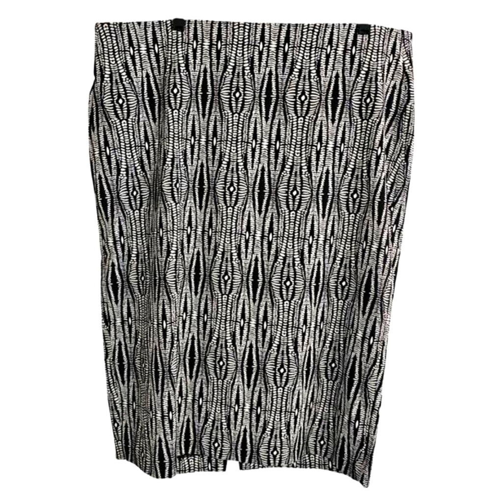 Lane Bryant Plus Pencil Skirt 22‎ Black White Zipper Business Office Ponte